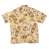 PAVANNA JACK Mens Hawaiian Shirt Brown Crazy Pattern L