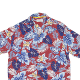 CARIBBEAN Mens Hawaiian Shirt Red Floral M