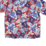 CARIBBEAN Mens Hawaiian Shirt Red Floral M