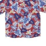 CARIBBEAN Mens Hawaiian Shirt Red Floral M