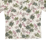 Mens Hawaiian Shirt Beige Floral L