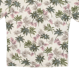 Mens Hawaiian Shirt Beige Floral L