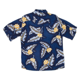 S&D BAHAMAS Mens Hawaiian Shirt Blue Floral S