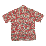 CAMPIA Mens Hawaiian Shirt Red Floral M