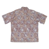 COOKE STREET Mens Hawaiian Shirt Purple Crazy Pattern L