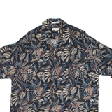 PIERRE CARDIN Mens Hawaiian Shirt Black Floral 2XL