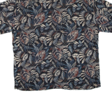 PIERRE CARDIN Mens Hawaiian Shirt Black Floral 2XL