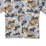 PIERRE CARDIN Mens Hawaiian Shirt Blue Floral L