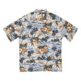 PIERRE CARDIN Mens Hawaiian Shirt Blue Floral L
