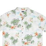 TROPICAL STORM Mens Hawaiian Shirt White Floral 2XL