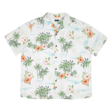 TROPICAL STORM Mens Hawaiian Shirt White Floral 2XL