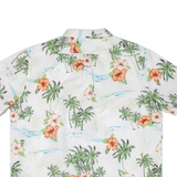 TROPICAL STORM Mens Hawaiian Shirt White Floral 2XL