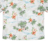 TROPICAL STORM Mens Hawaiian Shirt White Floral 2XL
