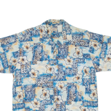 WEEKEND TRAVELER Mens Hawaiian Shirt Blue Floral L