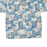WEEKEND TRAVELER Mens Hawaiian Shirt Blue Floral L