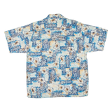 WEEKEND TRAVELER Mens Hawaiian Shirt Blue Floral L