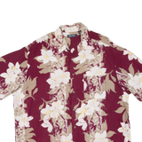 PURITAN Mens Hawaiian Shirt Maroon Floral XL
