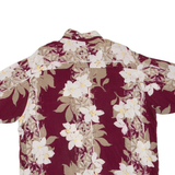 PURITAN Mens Hawaiian Shirt Maroon Floral XL