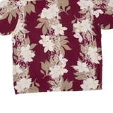 PURITAN Mens Hawaiian Shirt Maroon Floral XL