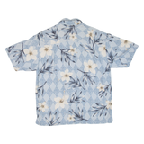PARADISE BLUE Mens Hawaiian Shirt Blue Floral M