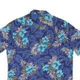 HAWAII BLUES Mens Hawaiian Shirt Blue Floral L