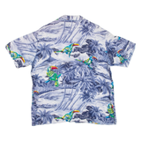 Birds Mens Hawaiian Shirt Blue Floral L