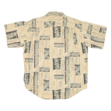 INTERMEZZO Mens Hawaiian Shirt Beige Crazy Pattern L