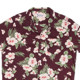 THE RESORT SHIRT Mens Hawaiian Shirt Maroon Floral L
