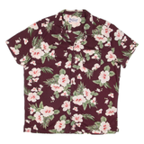 THE RESORT SHIRT Mens Hawaiian Shirt Maroon Floral L