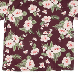 THE RESORT SHIRT Mens Hawaiian Shirt Maroon Floral L