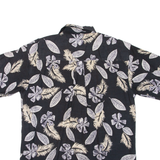 Mens Hawaiian Shirt Black Floral L