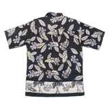 Mens Hawaiian Shirt Black Floral L