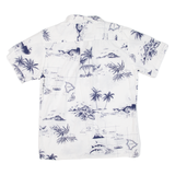 Mens Hawaiian Shirt White Floral S