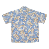 PIERRE CARDIN Mens Hawaiian Shirt Blue Floral L