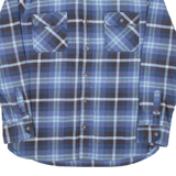 JACHS Mens Flannel Shirt Blue Check Long Sleeve L
