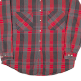 Mens Flannel Shirt Red Check Long Sleeve XL