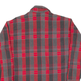 Mens Flannel Shirt Red Check Long Sleeve XL