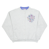 MORNING SUN Womens Jumper Grey Floral Tight Knit XL
