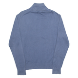 TOMMY HILFIGER Mens Jumper Blue 1/4 Zip Tight Knit XL