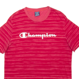 CHAMPION Striped Mens T-Shirt Red L