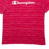 CHAMPION Striped Mens T-Shirt Red L
