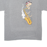 GILDAN New Orleans Jazz Skull Mens T-Shirt Grey L