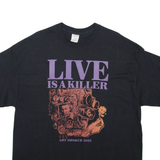 GILDAN Live Is A Killer Mens T-Shirt Black XL