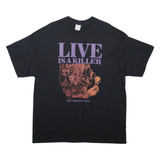GILDAN Live Is A Killer Mens T-Shirt Black XL