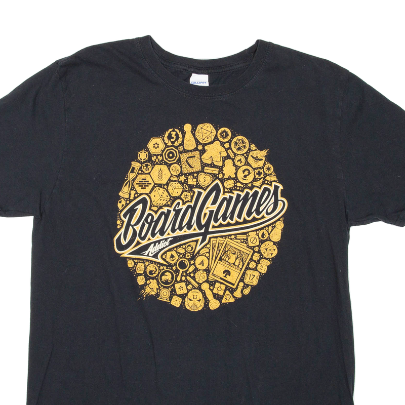 GILDAN Board Games Addict Mens T-Shirt Black L