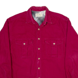 EDDIE BAUER Mens Plain Shirt Red Long Sleeve L