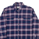 JACHS Mens Flannel Shirt Blue Check Long Sleeve L