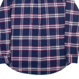 JACHS Mens Flannel Shirt Blue Check Long Sleeve L