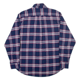 JACHS Mens Flannel Shirt Blue Check Long Sleeve L