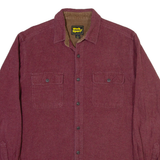 WORK N SPORT Mens Plain Shirt Maroon Long Sleeve L